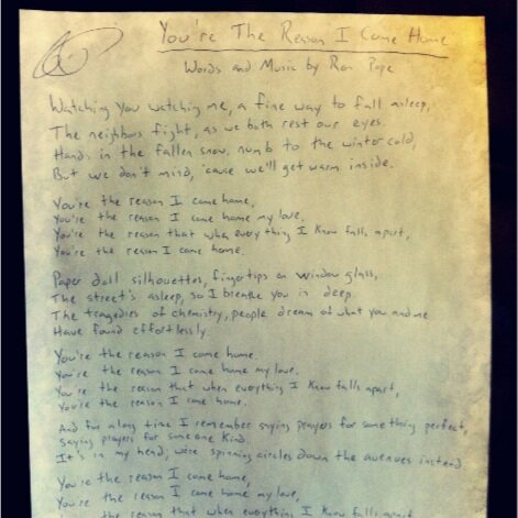 Handwritten Lyrics (Choice of Song)